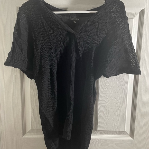 Zenobia‎ Black Ruffled Blouse - Picture 1 of 4